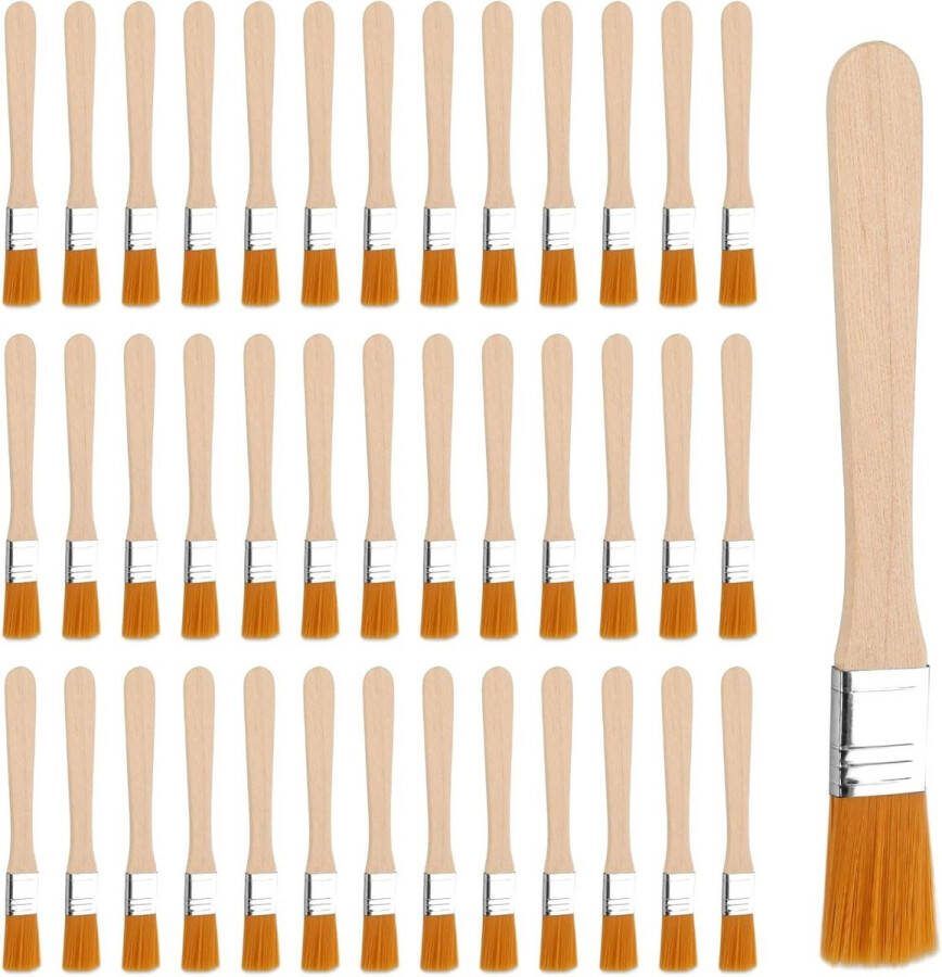 40 kleine penselen 135 cm platte kwast schilderkwast kunst schilderbenodigdheden houten handvat