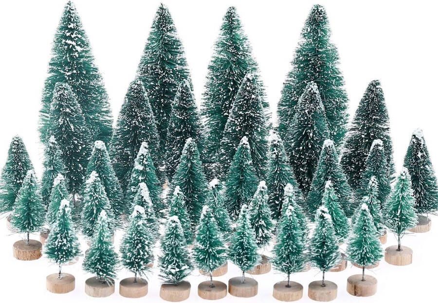 40 stuks mini-kerstboom kunstkerstboom tafel bomen voor de decoratie van het huis kerstfeest