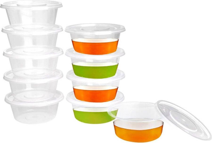 40 stuks plastic bakjes met deksels BPA-vrije voedselcontainers van 50 ml met deksels potjes voor saus lekvrij kleine plastic potjes