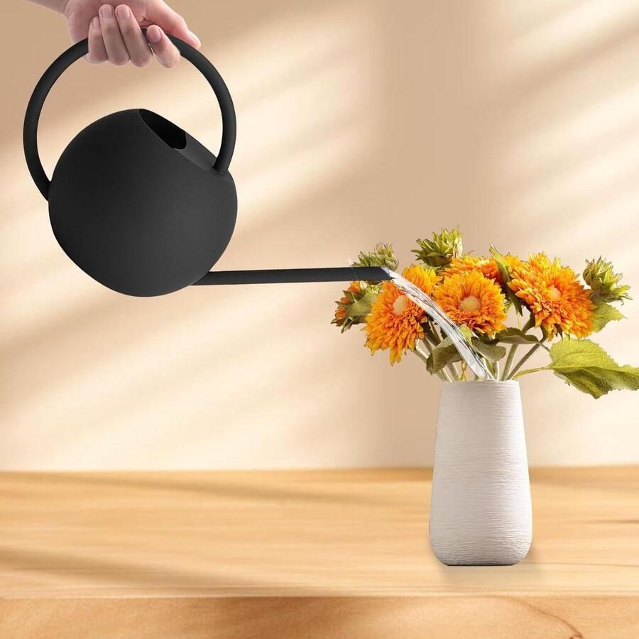400 ml indoor gieter zwart roestvrij staal lange uitloop mini-gieter voor buitenplanten vetplanten