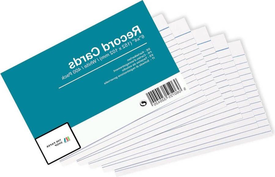 400 Pack Revisiekaarten FlashCards Gelinieerd 6x4 Inch Wit Index Kaarten