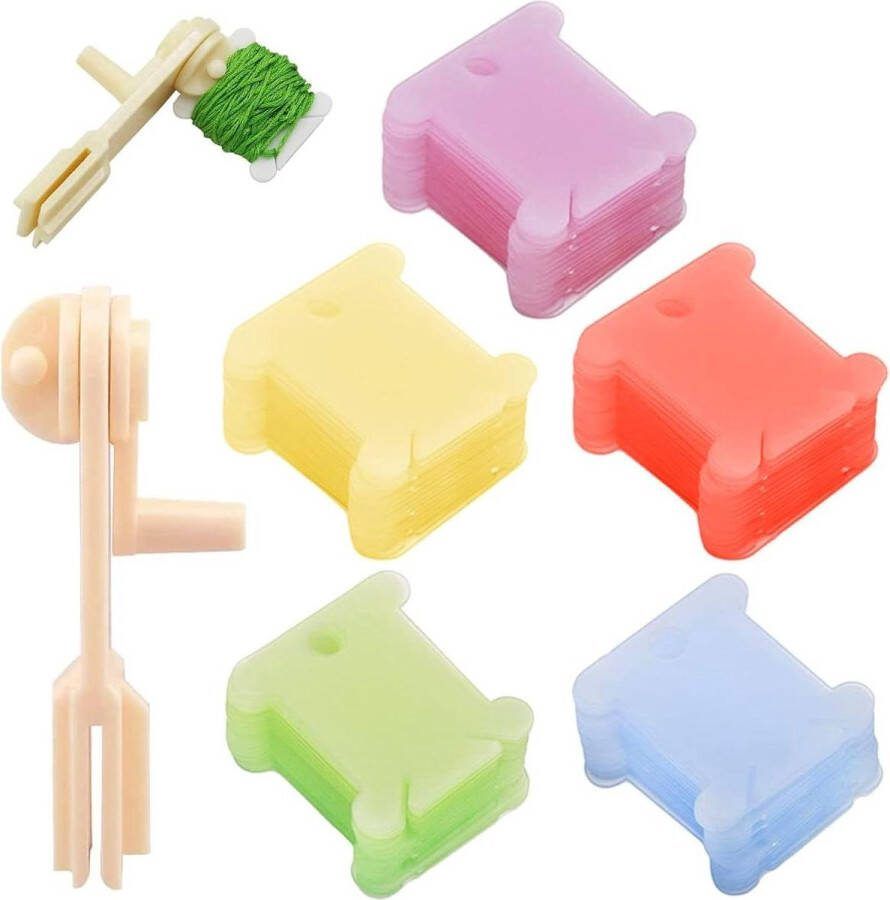 400 Stuks Plastic Floss Spoelen en Bobbins voor Borduurgaren – Garenopwinder voor Craft DIY Borduurwerk Yarn winder