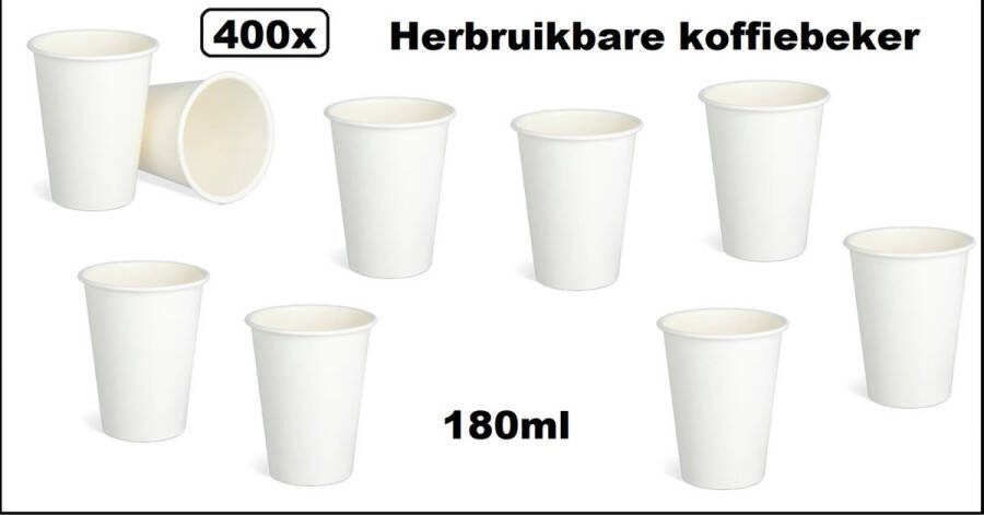 400x Herbuikbare koffie beker 180ml vaatwasser proof Next generation Koffie bakkie koffiebeker reusable drank warm koud thee