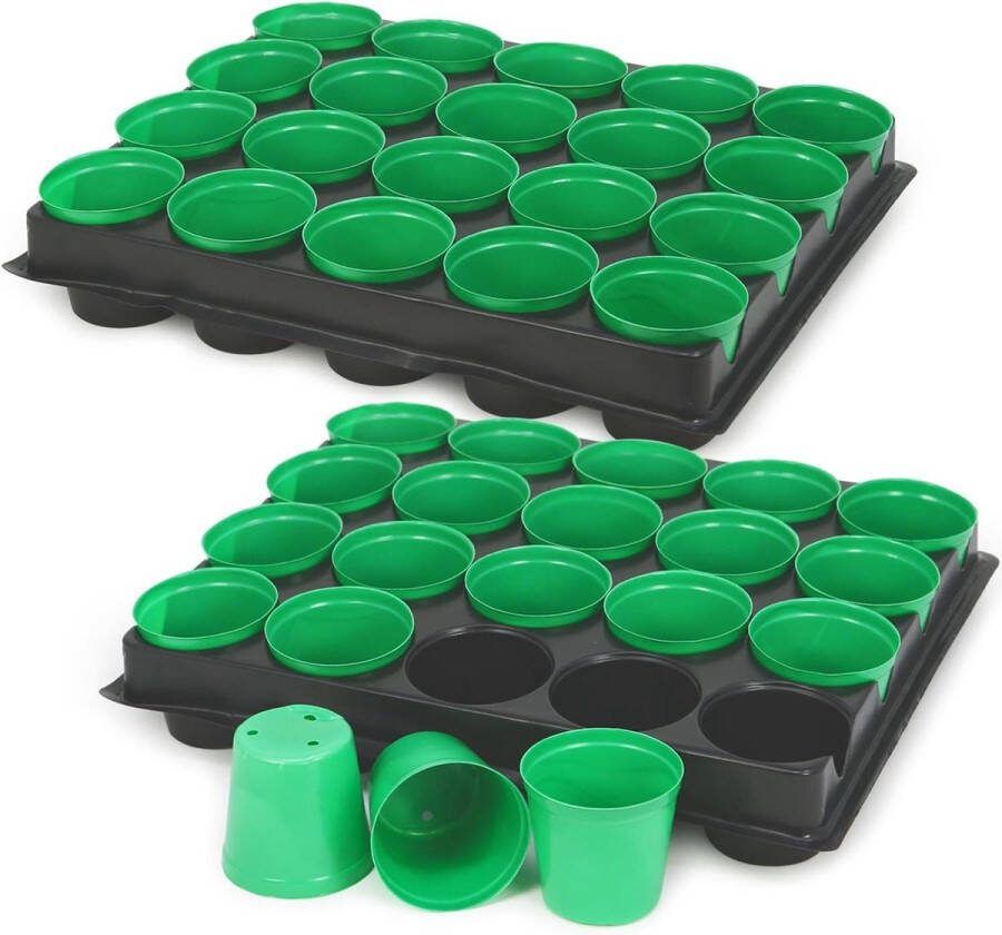 40x kweekpotten met plantenbakken voor het kweken van planten 40 planten 305 x 255 x 58 cm kweekpotten met tray Kweekbak