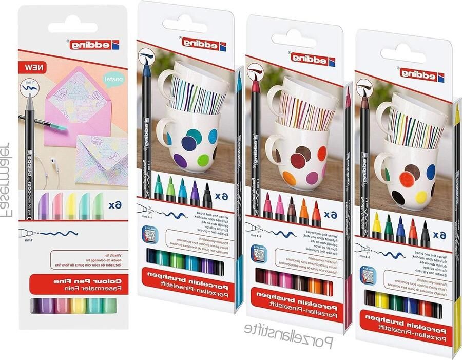 4200 porseleinen penseelstiften complete set van 18 stuks inclusief 6 pastel viltstiften nieuwe editie