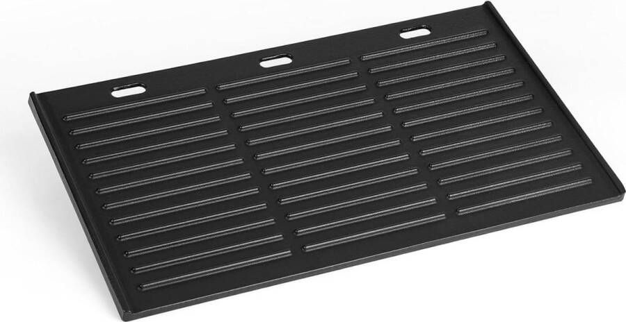 44x245cm Universele Gietijzeren Grillplaat Rechthoekig BBQ Plancha Gasgrill Houtskoolgrill Aan Beide Zijden Bruikbaar Zwart