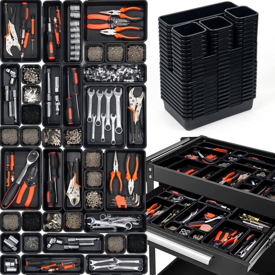 45 stuks gereedschapskoffer lege organizer sorteerdoos gereedschapsopslag laden opbergsysteem gereedschapskist opbergdoos voor kleine onderdelen schroeven gadgets Gereedschapskoffer