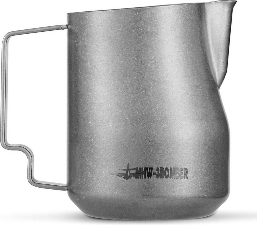 450 ml melkkan professioneel 15 oz melkkan roestvrij staal voor espresso cappuccino stomen schuimend met karetbekmonddesign barista-accessoires grijs