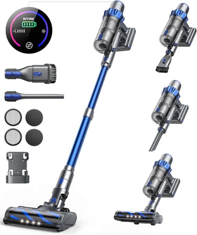450W Draadloze Handstofzuiger 38KPA Zuigkracht Tot 55 Min. Accuduur Anti-Wind Borstel & 1.5L Grote Stofbak Draadloze Stofzuiger Handheld Stofzuiger Krachtige Zuiger
