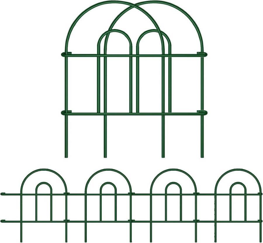 46 cm x 43 cm x 35 stuks tuinhek metalen hekelementen tuinhekken decoratieve omheining tuinhek klein metaal groen