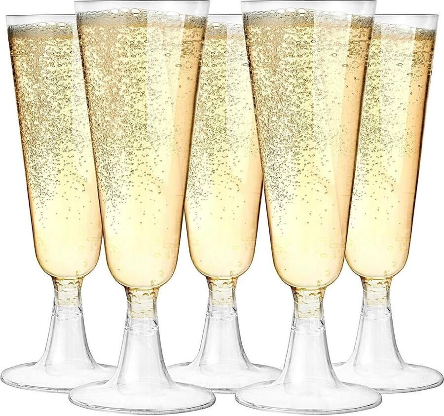 48 Plastic Champagneglazen voor Bruiloften Verjaardagen Kerst Feesten Herbruikbare Kunststof Champagne Glazen Elegante Cocktails Dessert 150ml