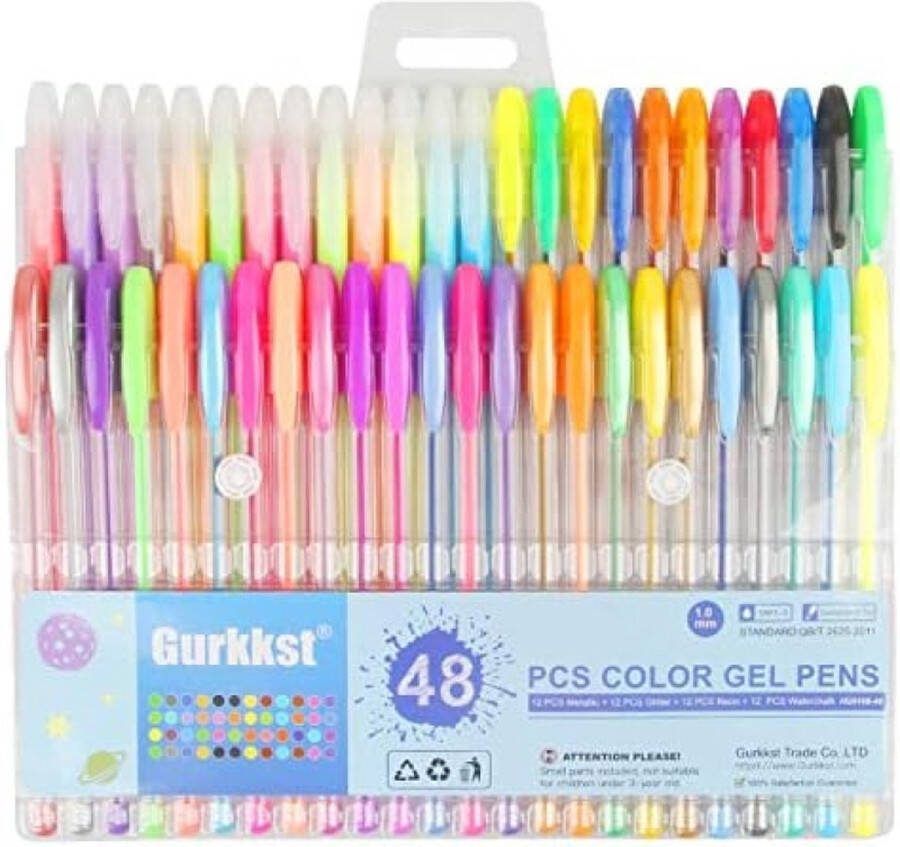 48 stuks kleur gel inkt pennen set 1 0 mm tip bereik de beste gel pennen tekenen schrijven en kleuren boeken