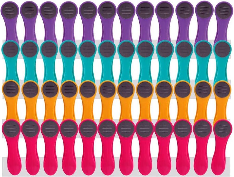 48 wasknijpers Soft Grip Soft Touch Softtouch (paars turquoise geel roze grijs)