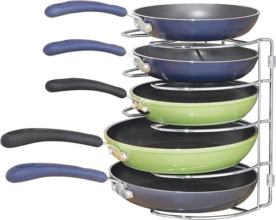 48770 Classico Keukenkast Opbergorganizer voor koekenpannen Verticaal Chroom 279 cm Keukenkast organizer