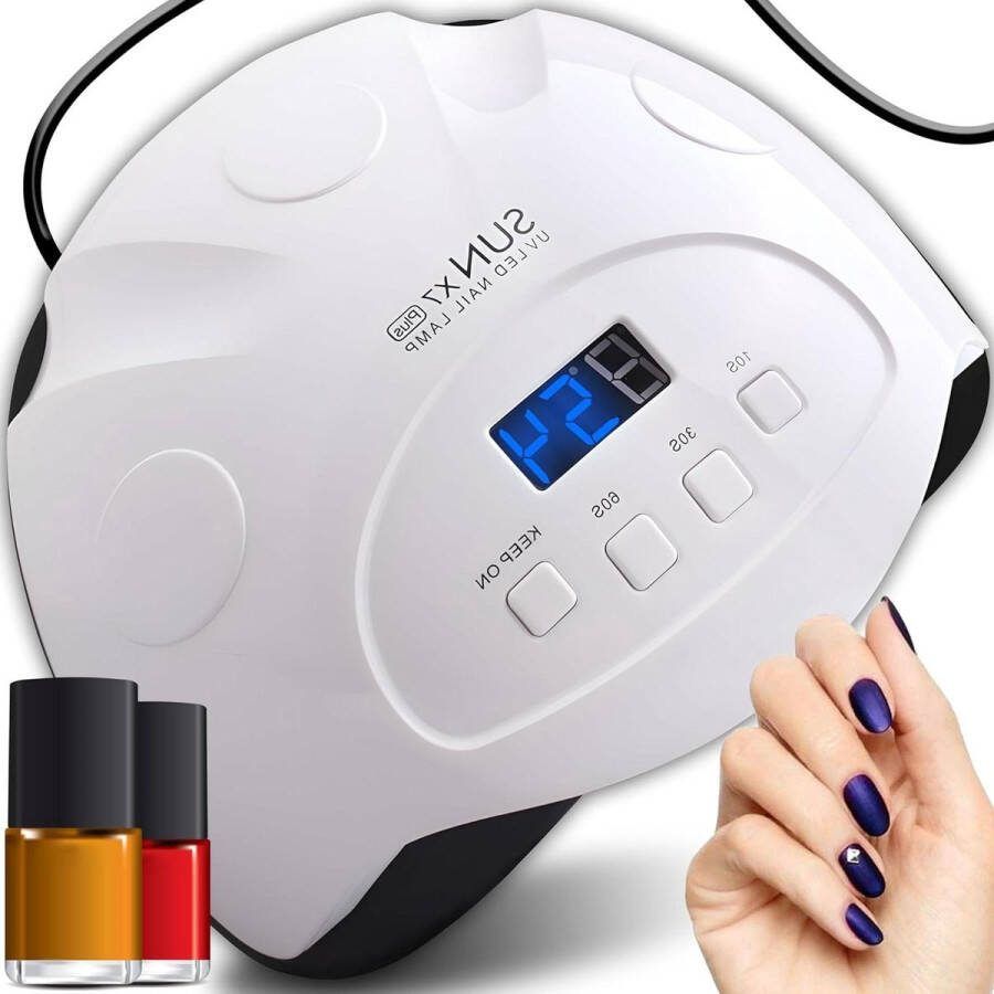 48W nageldroger met timer LCD-scherm sensor infrarood LED UV-lamp nagellamp uithardingstool voor gelnagels wit