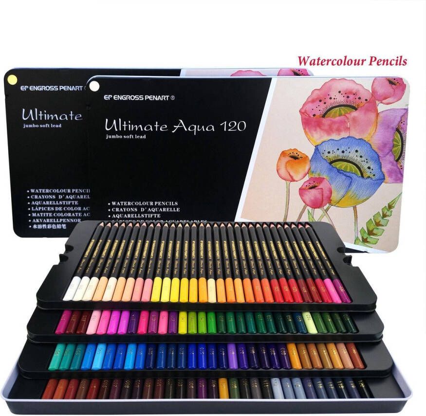 4artz Ultimate Aqua 120 stuks Aquarelpotloden 120 Kleurpotloden