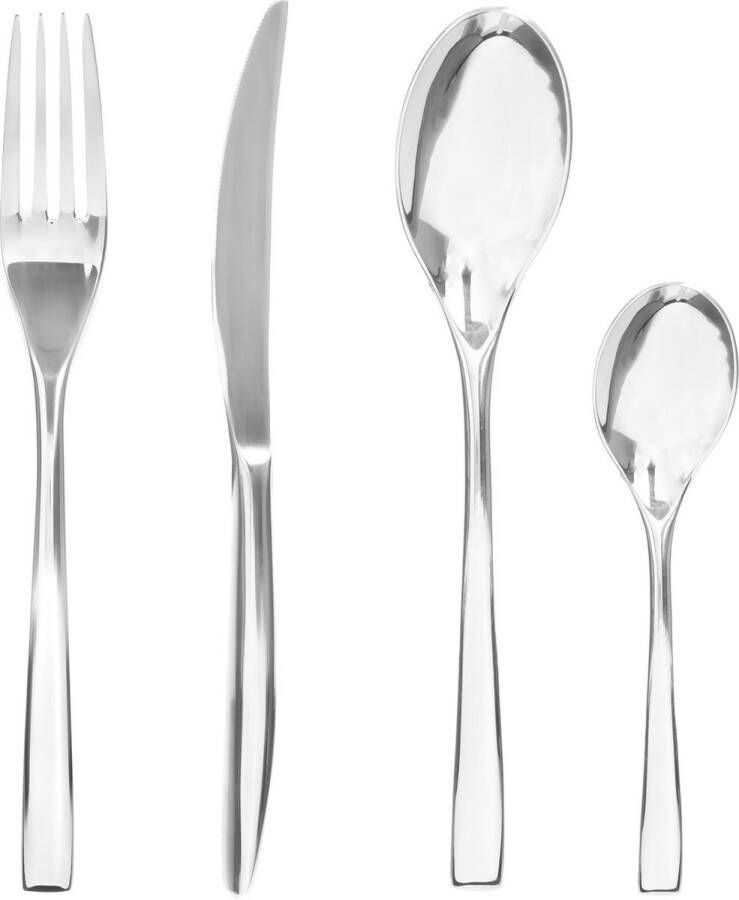 Merkloos 4goodz Lelie 24-delig RVS Bestekset 6 persoons Zilver