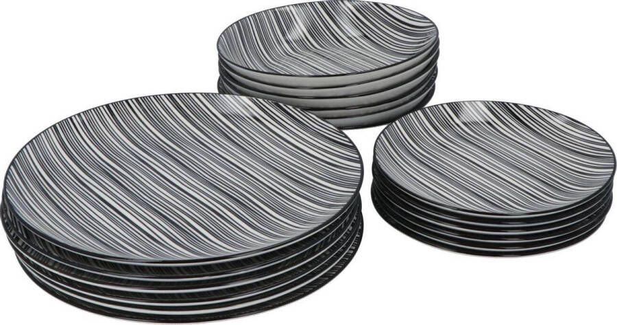 4Goodz Porseleinen Serviesset Zebra 6 persoons 18 delig