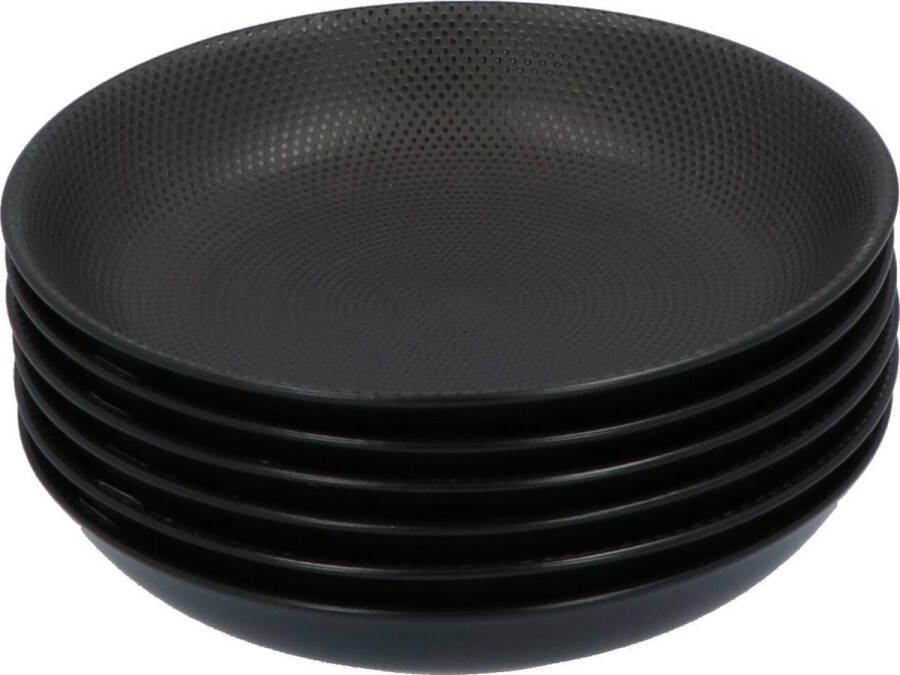 4Goodz Porseleinen Soep Borden Caviar 6 stuks 20 cm Zwart