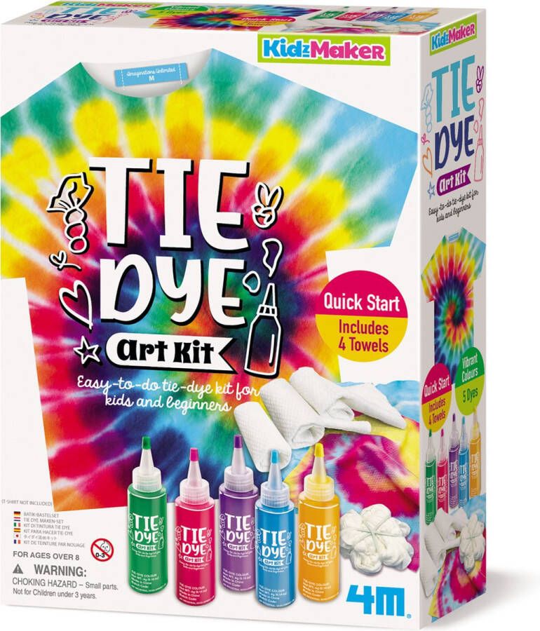 4M KidzMaker: TIE DYE KUNST SET doos 18x25x6.5cm 8+