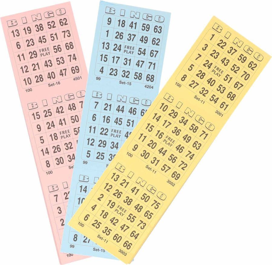 Merkloos 4x Bingokaarten blok 1-75 3 spellen per velletje bingospel