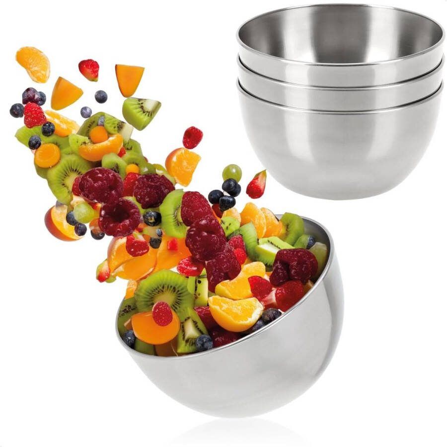 4x metalen serveerschaal voor dips snacks voorgerechten of desserts decoratieve schaal snoepschaal set van 4 Ø 14cm Schalen & Presenteerbladen
