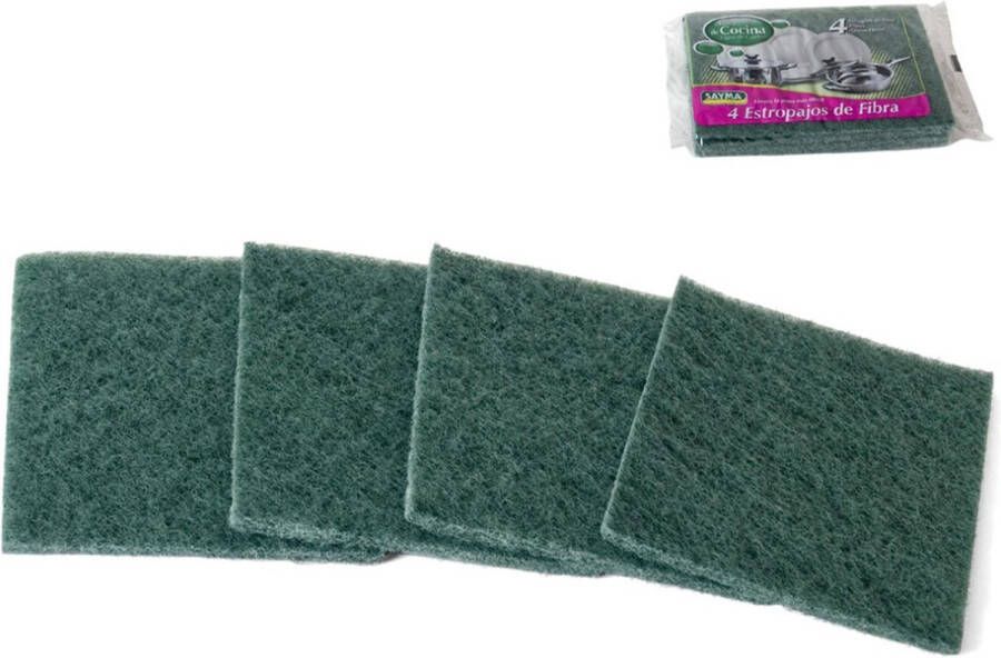 Merkloos Sans marque 12x Schuurspons Groen |Schuurpads| Schuursponsjes voor pannen | Schuurlapje |19.5x14x1cm