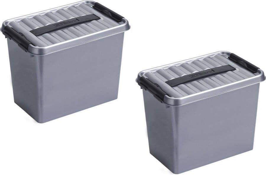 Sunware 4x stuks Q-Line opbergboxen opbergdozen 9 liter 30 7 x 20 x 22 cm kunststof Praktische opslagboxen Opbergbakken
