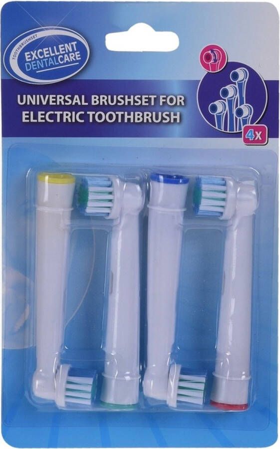 4x Universele opzetborstels voor elektrische tandenborstel Tanden poetsen Opzetkoppen borstelkoppen opzetborsteltjes