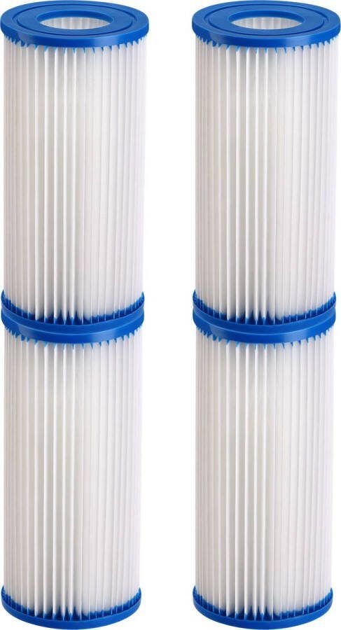 Merkloos Sans marque 4x Zwembadfilter Maat III 205x105mm Type A Wasbare Filterpatroon Wasbaar Zwembad