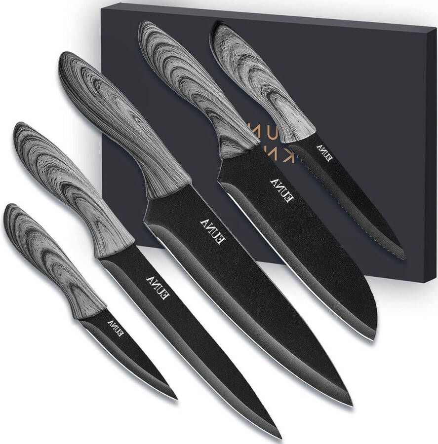 5-Delig Keukenmeset Chef Santoku Paring Plak Utility Messenset Roestvrij Staal