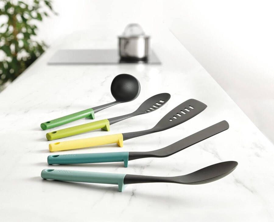 5-delige Keukenhulpjes Set Hittebestendige Kookgerei Soeplepel Lepel en Kookschep Multicolor