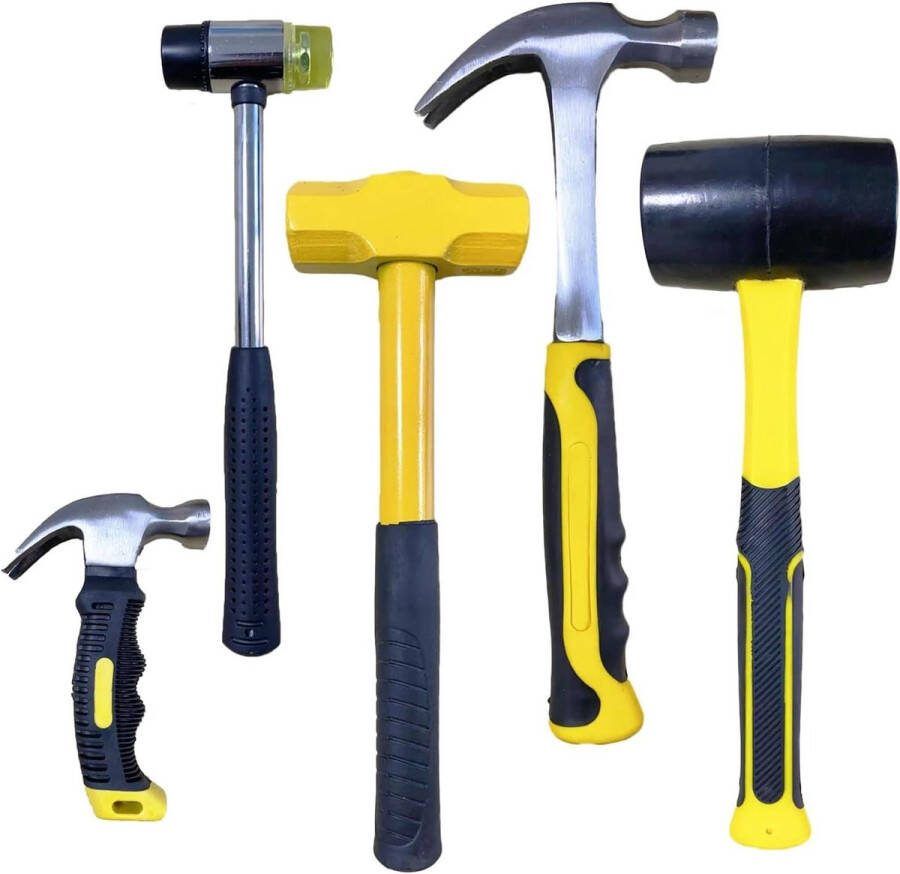 5-delige Rubber Hamer Set Algemeen Gebruik Klauw Hamer Voorhamer Installatie Hamer Mini Klauw Hamer