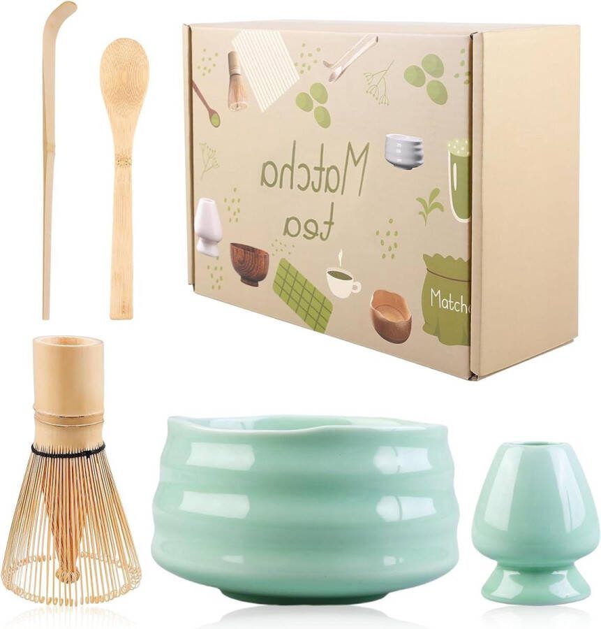 5-delige set matcha theeservies keramiek kom matcha garde bezem en lepel voor vrienden en familie