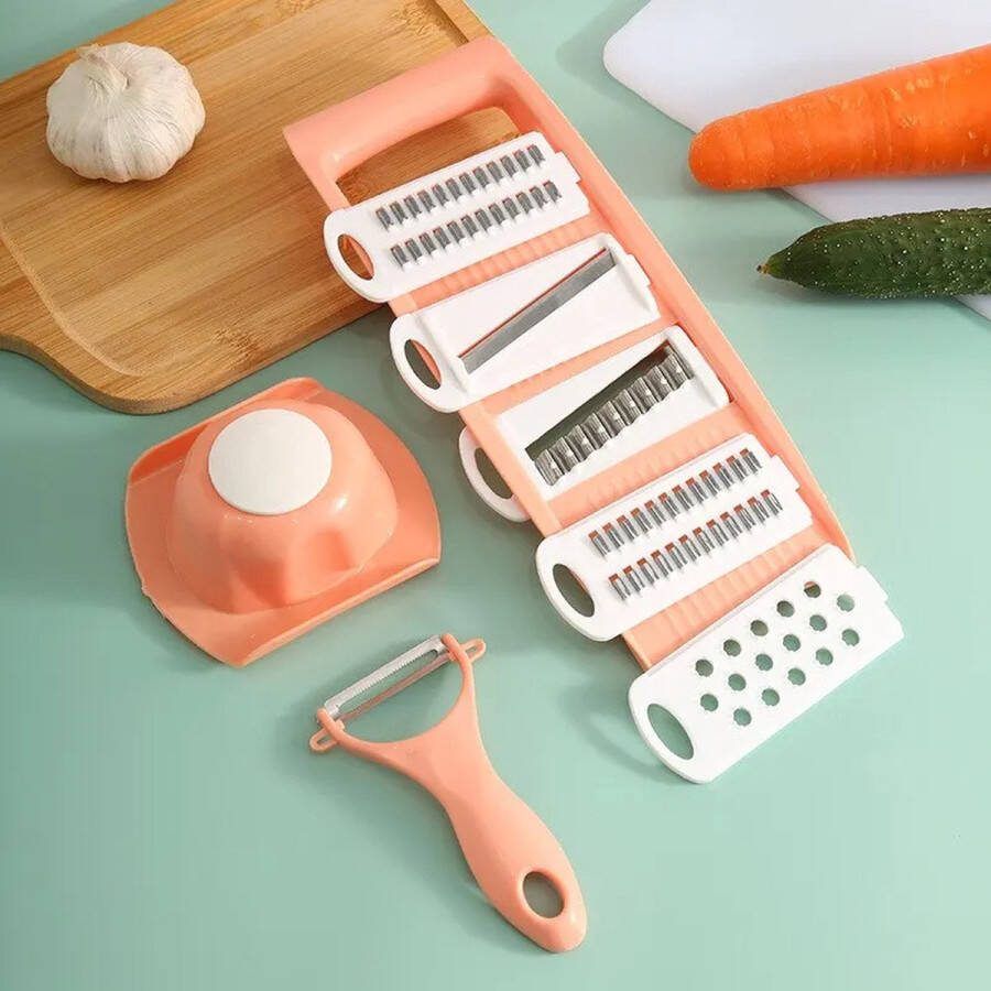 5 In 1 Aardappel Shredder Machine Snijden Chopper Hakken Groente Huis Keuken Multi Functionele Radijs Schraper Ruwe Schaafmachine Roze