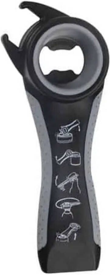 Let op type!! 5 in 1 multifunctionele plastic fles opener bier opener keuken gereedschap (zwart & grijs)