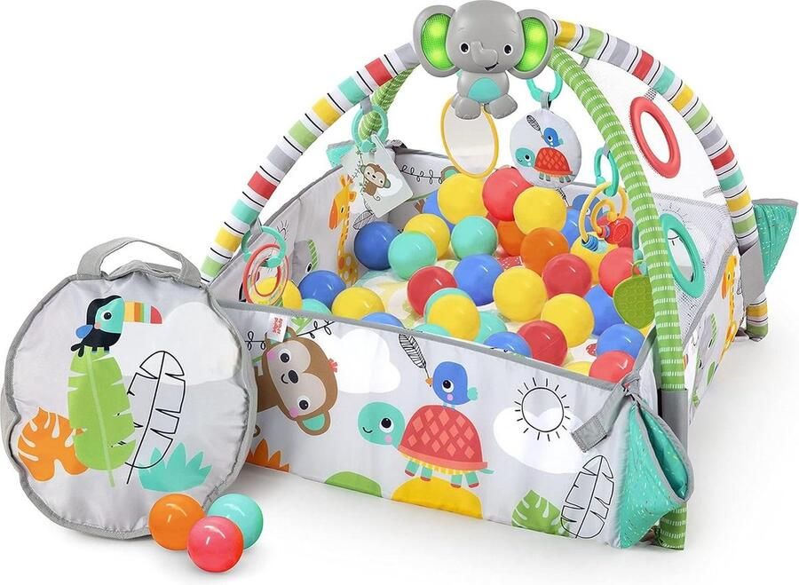 5-in-1 Your Way Ball Play Activity Gym & Ball Pit Volledig TropischMeerkleurig Bright Starts play mat baby