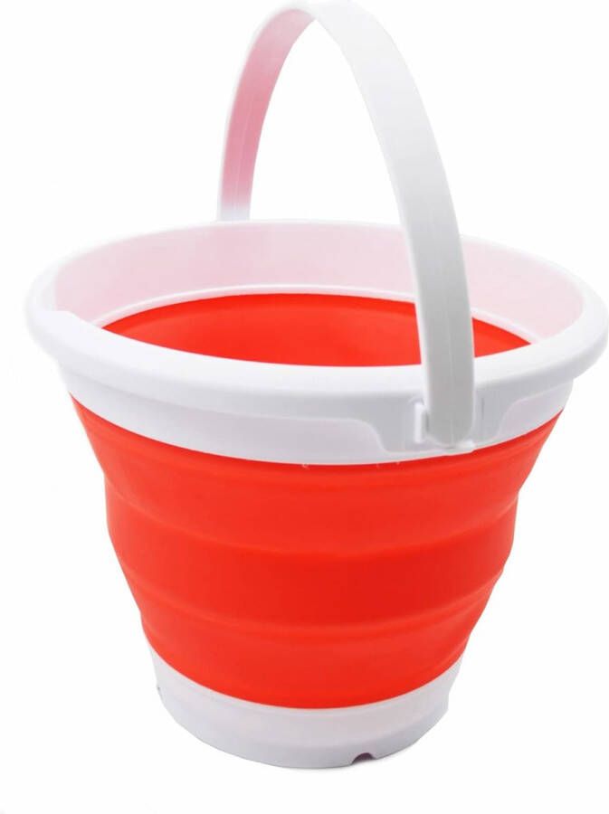 5 l opvouwbare plastic emmer opvouwbare ronde buis draagbare viswaterpail ruimtebesparende outdoor waterpot wit oranje rood