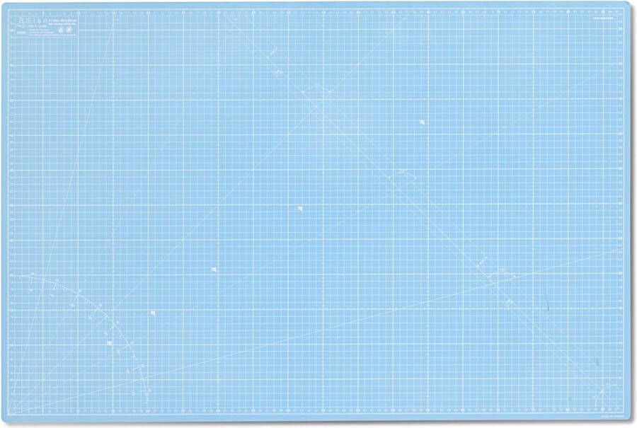 5-laagse Snijmat Blauw A1 Zelfherstellende 3 mm Snijmat Knutselmat met Dubbelzijdig Raster Metrische Snijonderlegger voor Quilten Naaien Patchworken Scrapbooken enz. 90 x 60 cm