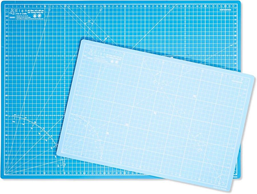 5-laagse Snijmat Blauw A3 Zelfherstellende 3 mm Snijmat Knutselmat met Dubbelzijdig Raster Metrische Snijonderlegger voor Quilten Naaien Patchworken Scrapbooken enz. 44 x 30 cm
