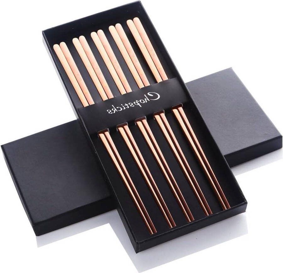 5 paar Koreaanse metalen herbruikbare eetstokjes lengte 9 inch roestvrij staal 18 10 Chopsticks