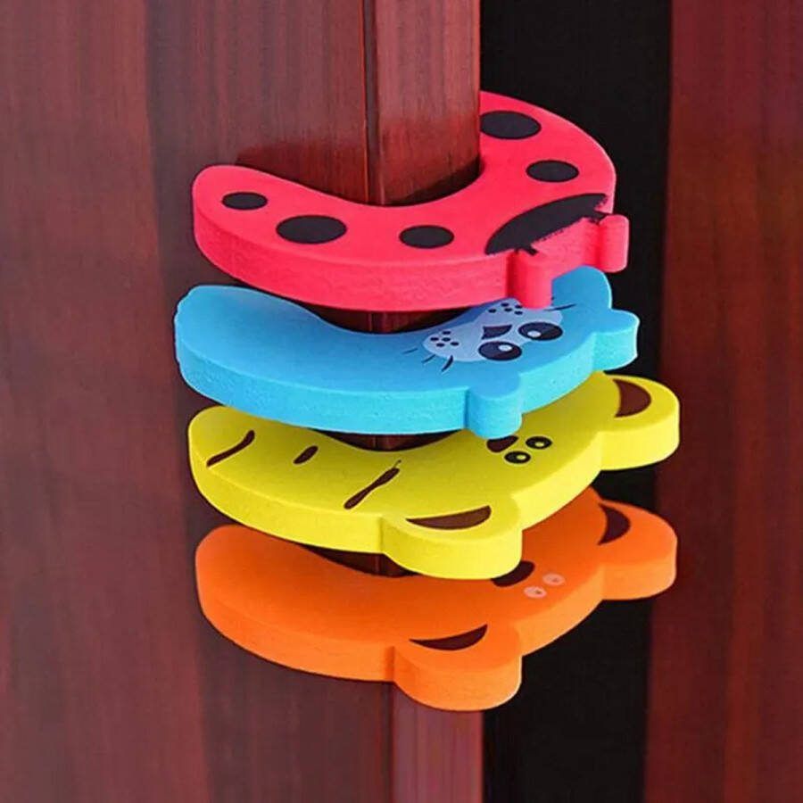 5 Stks partij Baby Veiligheid Voor Pasgeboren Meubels Bescherming Kaart Deurstopper Beveiliging Schattige Dierenverzorging Kind Slot Vingerbeschermer