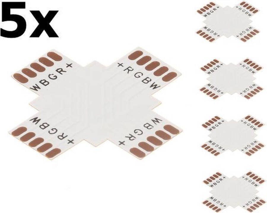 5 Stuks 12mm 5-Pin X PCB Connector voor RGB SMD5050 LED strips
