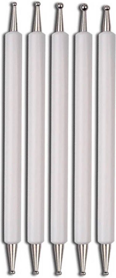 5 stuks Dual-Ended Nail Art Dotting Tools met 10 verschillende maten voor puntjes marmeren en schilderen manicureset