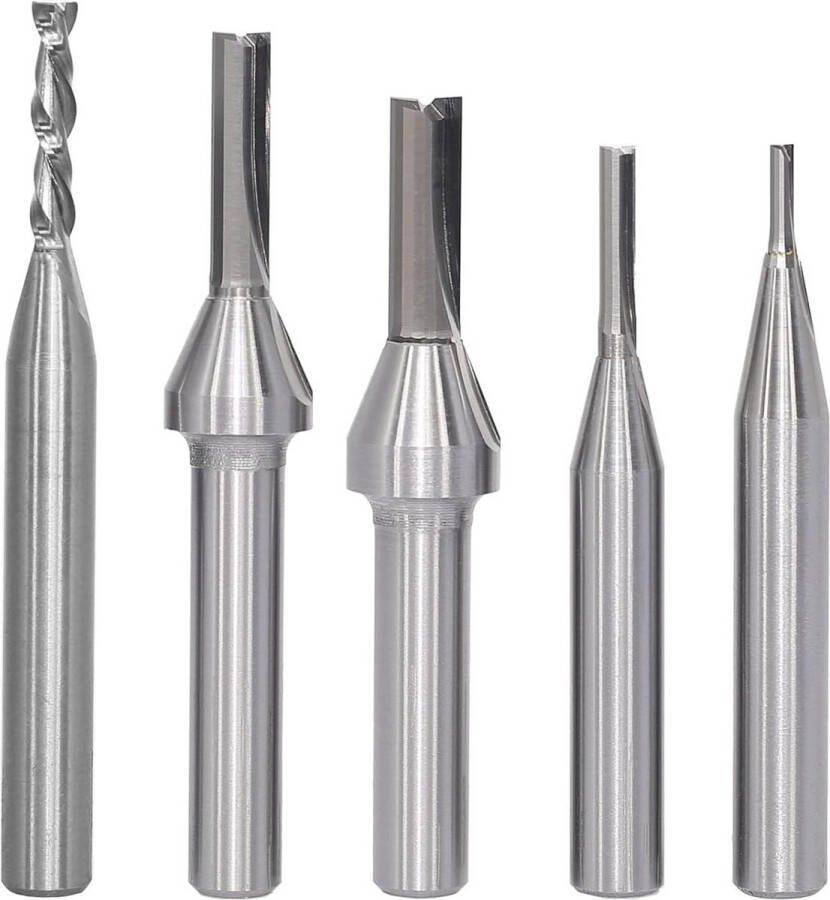 5 stuks groeffrezenset 8 mm schacht 2 3 4 5 6 mm voor bovenfrees groefbeitelbits houtfrees snijmessen houtbewerking