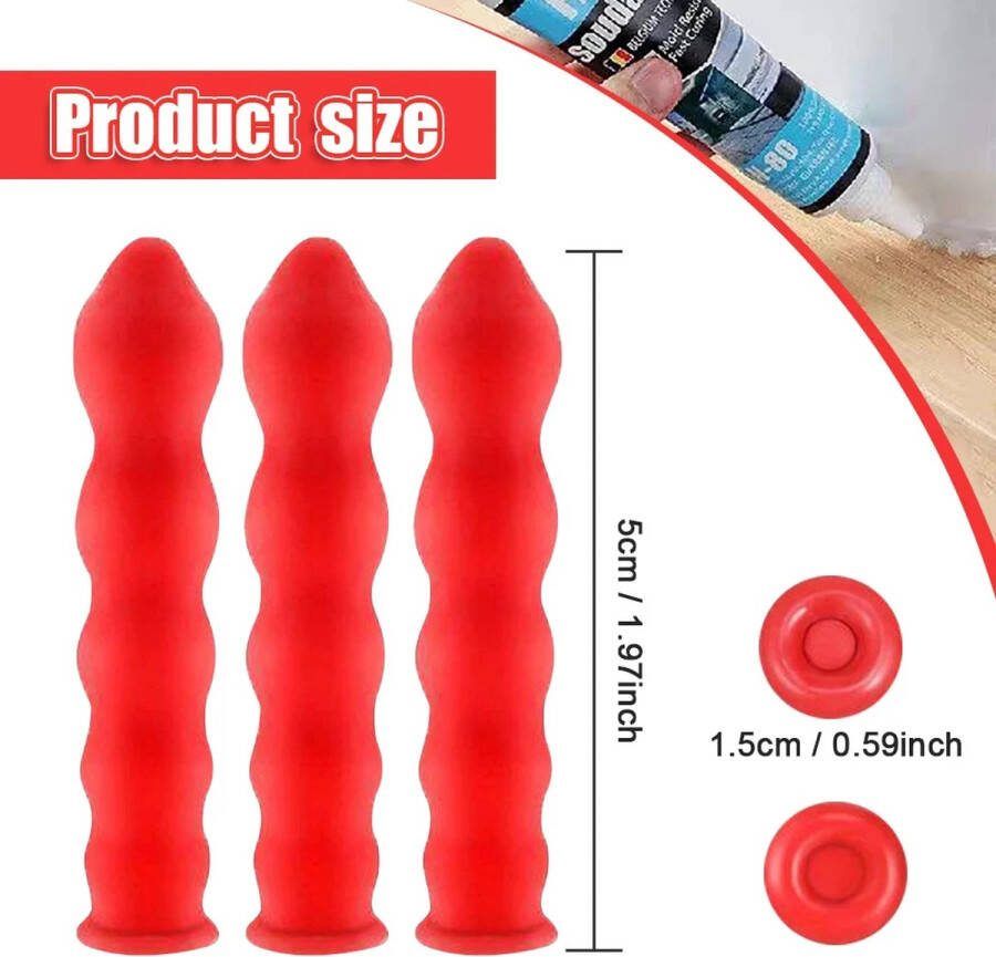 5 Stuks Kitpistool Nozzles Cap Rood Kalfateren Besparen Kalefateren Lijm Tip Afdichting Cap Voor Afdichten En Behoud Lekvrij mouw Tool