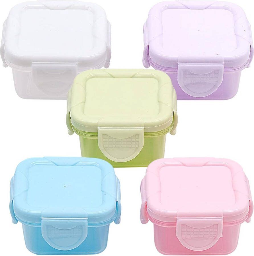 5 stuks vershouddozen lekvrije deksels 60 ml kleine voedselcontainers luchtdichte containers saushouder snackbox