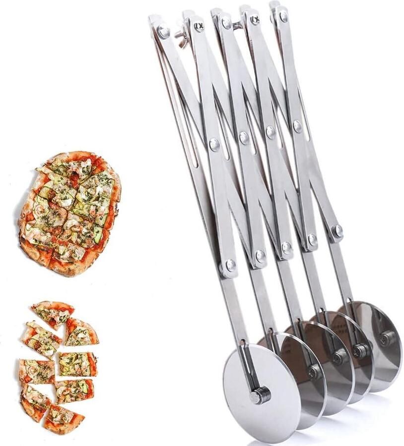 5 wielen pizzasnijder roestvrij staal deegsnijder taartverdeler keukenbakken snijder pizzasnijder