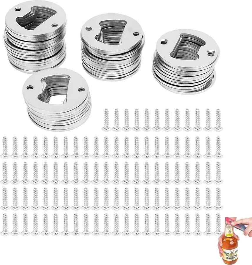 50-delige Creatieve Flessenopener Set met Schroeven voor DIY Projecten