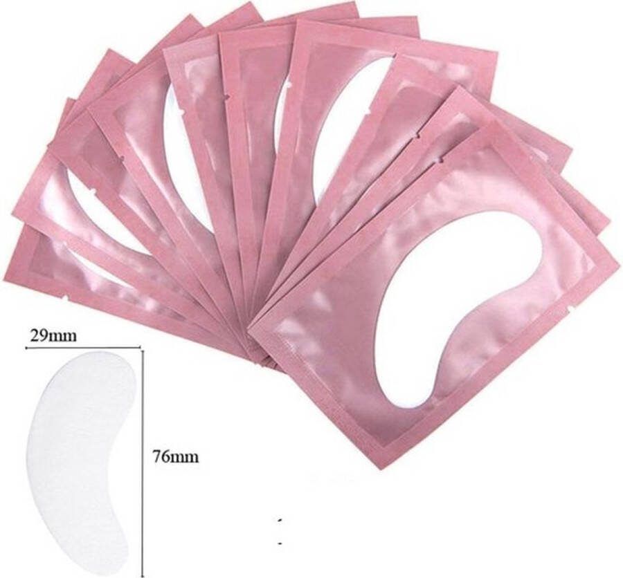 50 Paar Eye Pads (100 Stuks) Wimperextensions Gelpads Eyepads Eye Gel Patch Hydrogel Oogkussens Pluisvrij 29mm X 76mm Verpakt in Roze Zalm